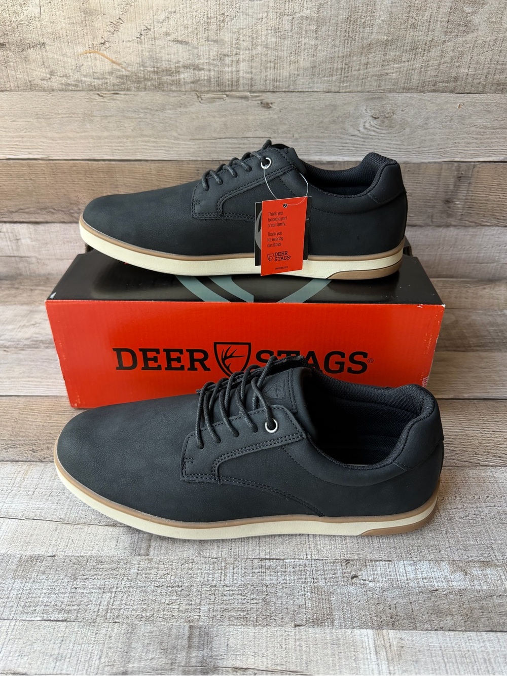 Deer Stags Wilder Men’s Size 10 Black Memory Foam Casual Shoes NWT